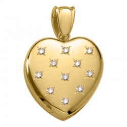 Yellow Gold Diamond Heart Shape Locket Charm