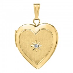 Yellow Gold Filled Diamond Heart Shape Locket Charm