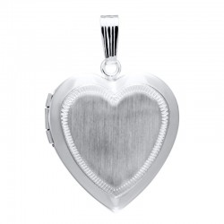 Silver Hand Engraved Heart Shape Locket Charm