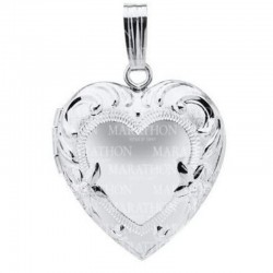 Silver Embossed Heart Shape Locket Charm