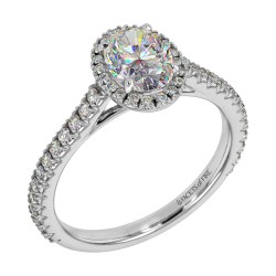 Oval Diamond Engagement Ring with a MicroPave Halo