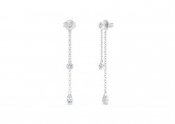 The De Beers Forevermark  Tribute® Collection Round and Pear Diamond Drop Earrings