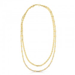 14K Yellow Souble Strang Vintage Chain Necklace