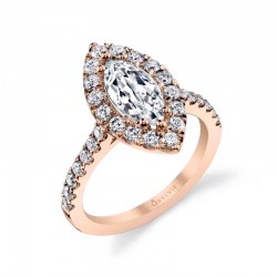 Marquise Cut Classic Halo Engagement Ring - Jacalyn