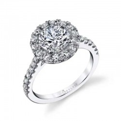 Round Cut Classic Halo Engagement Ring - Jacalyn