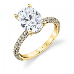 Oval Cut Classic Pave Engagement Ring - Jayla