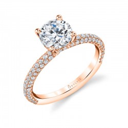 Round Cut Classic Pave Engagement Ring - Jayla
