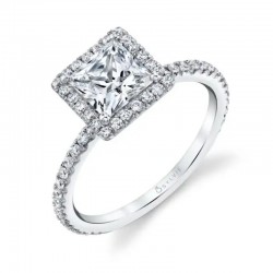 Classic Halo Engagement Ring - Vivian