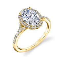 Oval Cut Halo Engagement Ring - Alexandra