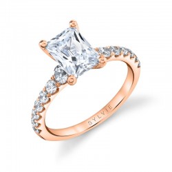 Radiant Cut Classic Engagement Ring - Veronique
