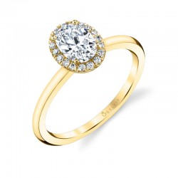 Oval Cut Solitaire Halo Engagement Ring - Elsie