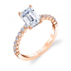 Emerald Cut Classic Engagement Ring - Athena