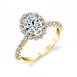 Oval Cut Classic Halo Engagement Ring - Athena