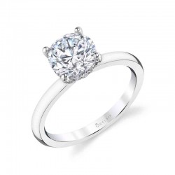 Solitaire Hidden Halo Engagement Ring - Joanna