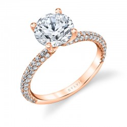 Round Cut Classic Pave Engagement Ring - Braylin