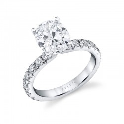 Oval Cut Classic Wide Band Engagement Ring - Marlise