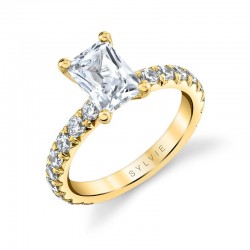 Radiant Cut Classic Wide Band Engagement Ring - Marlise