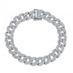4.36ct 14k White Gold Diamond Pave Chain Bracelet