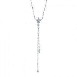 .12CTTW Diamond Star Lariat Necklace 14K Wg
