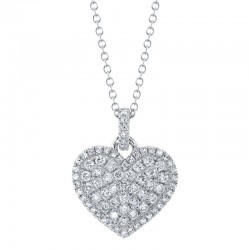 .50CTTW Diamond Heart Necklace 14K Wg