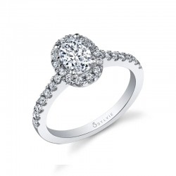 Oval Cut Classic Halo Engagement Ring - Chantelle