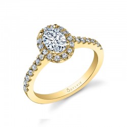 Oval Cut Classic Halo Engagement Ring - Chantelle