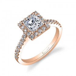 Princess Cut Classic Halo Engagement Ring - Chantelle