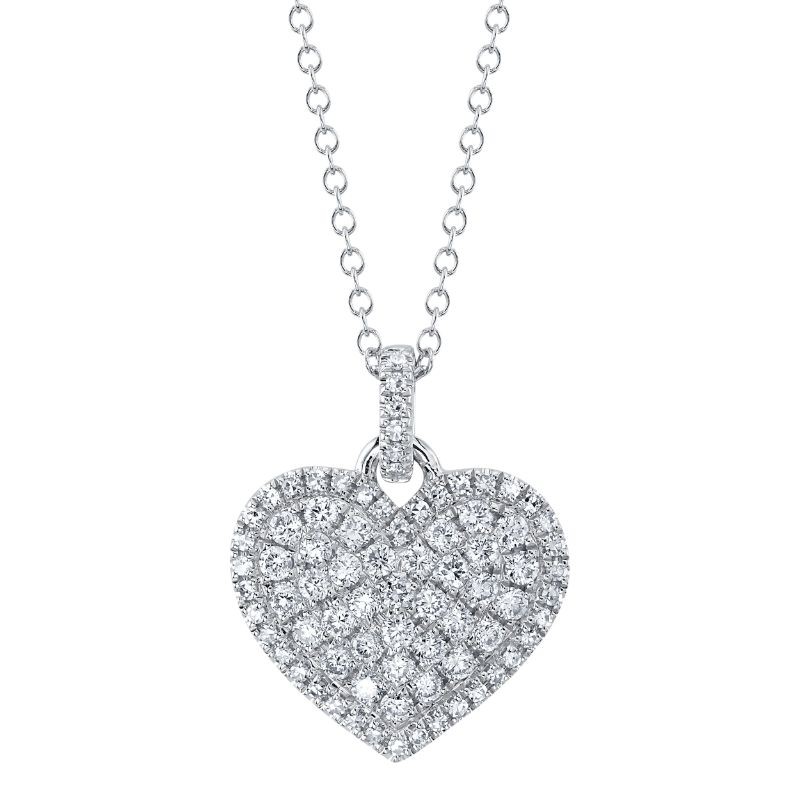 .50CTTW Diamond Heart Necklace 14K Wg