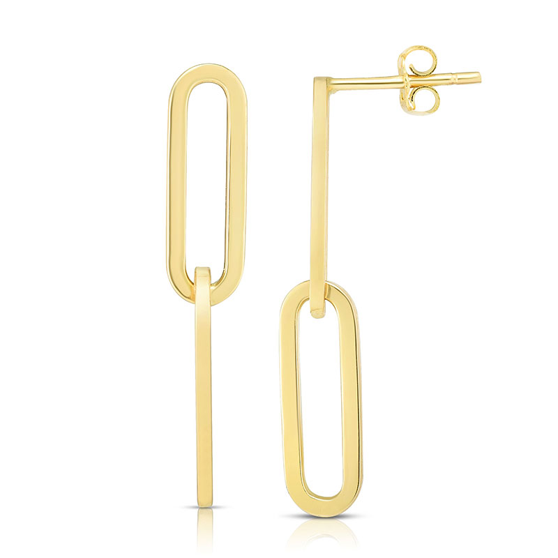 14k gold paper clip earring Clearance