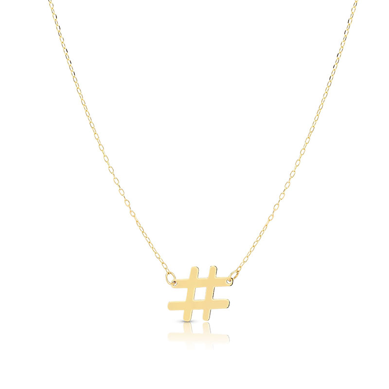 14K Hashtag Necklace RC174218