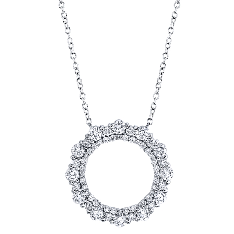 1.16ct Diamond Circle Necklace 14K 