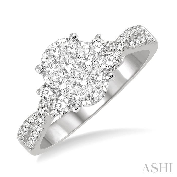 OVAL SHAPE LOVEBRIGHT DIAMOND ENGAGEMENT RING