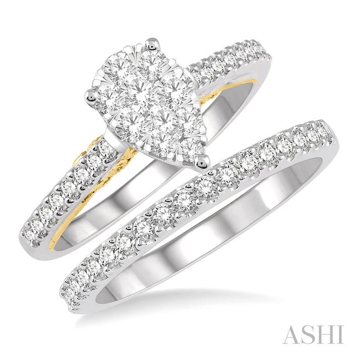 PEAR SHAPE LOVEBRIGHT DIAMOND WEDDING SET