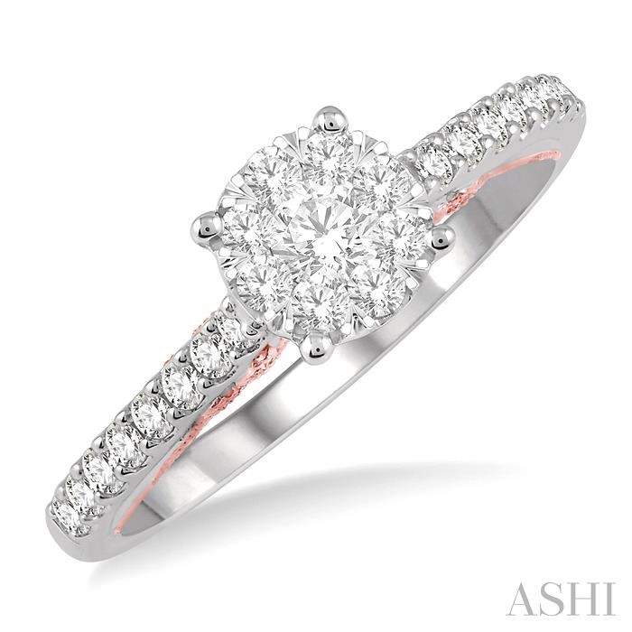 ROUND SHAPE LOVEBRIGHT DIAMOND ENGAGEMENT RING