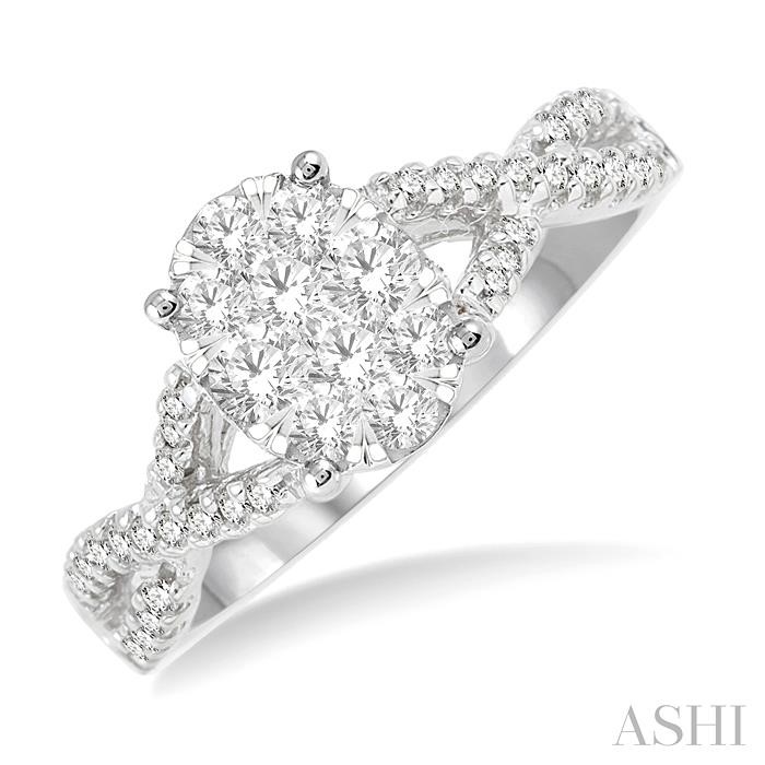 Oval Shape Lovebright Diamond Engagement Ring