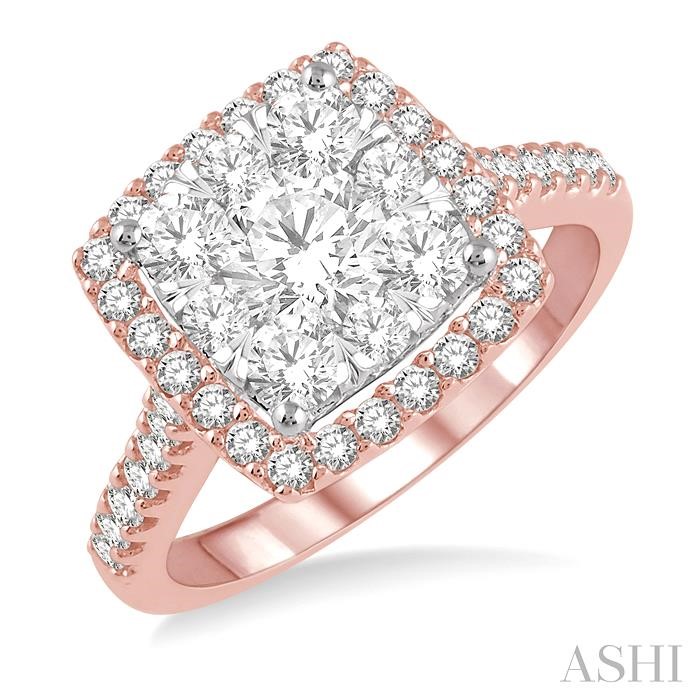 CUSHION SHAPE HALO LOVEBRIGHT ESSENTIAL DIAMOND ENGAGEMENT RING