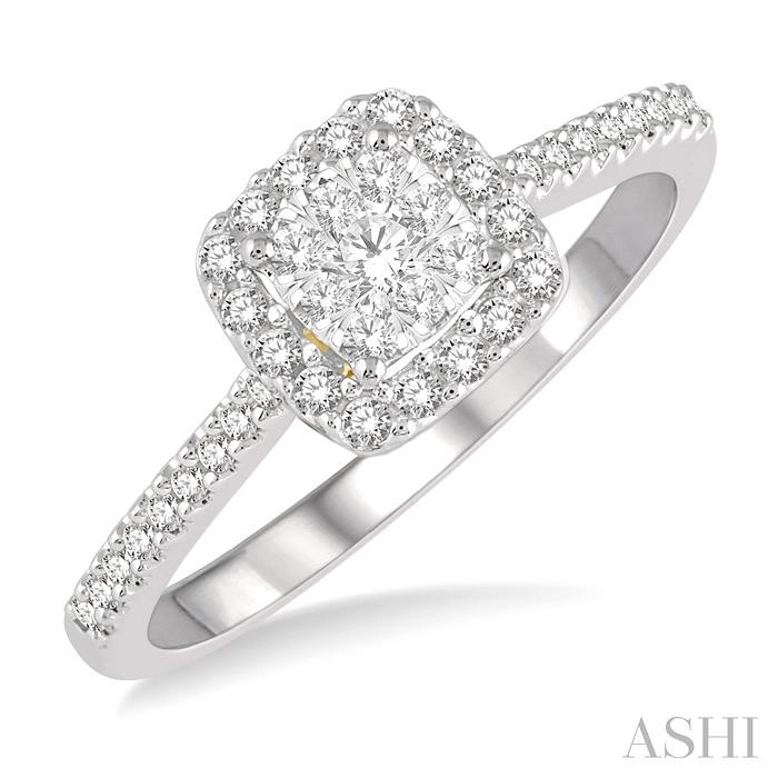 CUSHION SHAPE HALO LOVEBRIGHT ESSENTIAL DIAMOND ENGAGEMENT RING