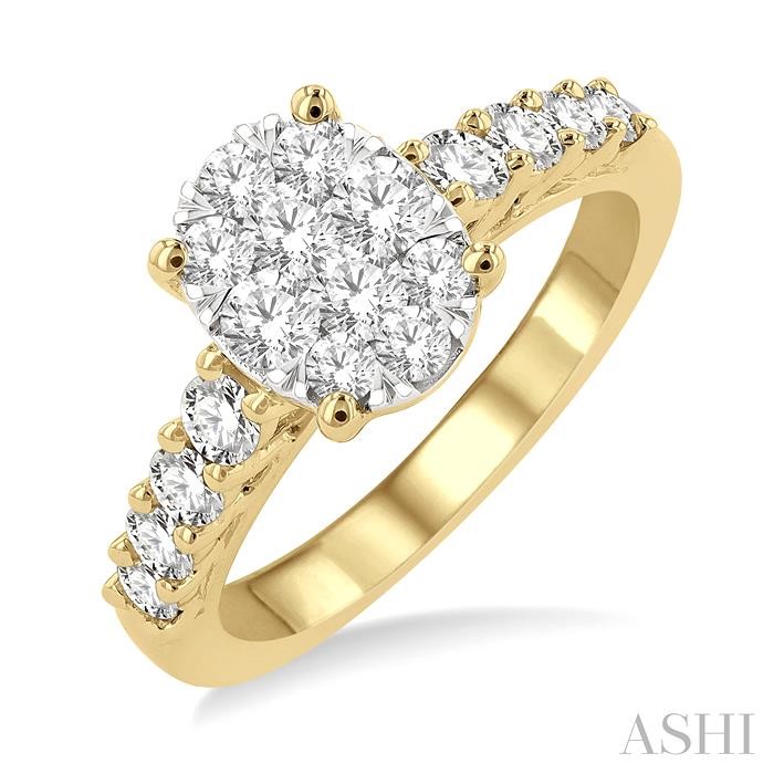 OVAL SHAPE LOVEBRIGHT DIAMOND ENGAGEMENT RING