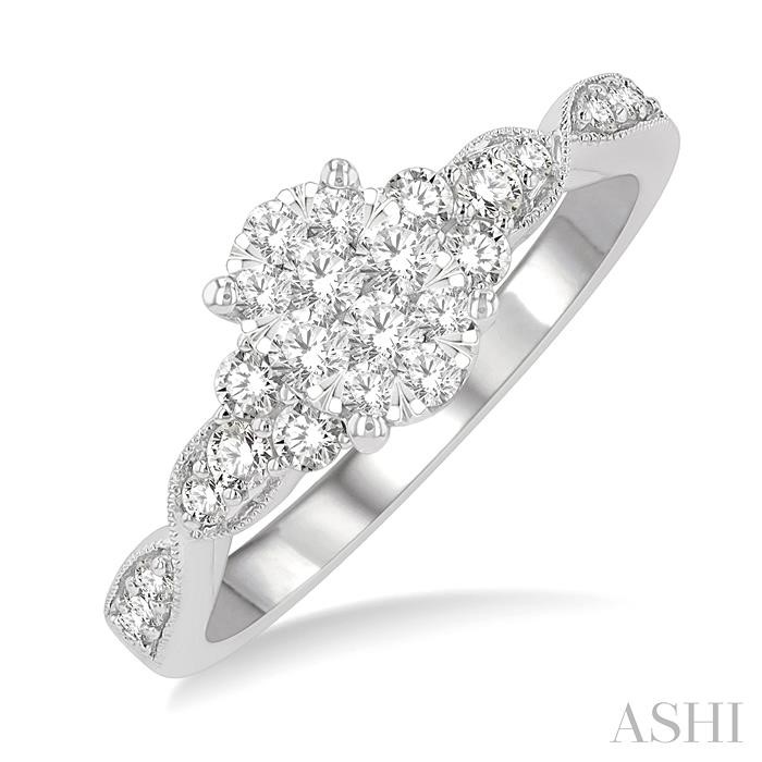 OVAL SHAPE LOVEBRIGHT DIAMOND ENGAGEMENT RING