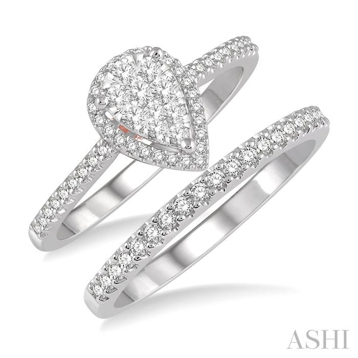 PEAR SHAPE LOVEBRIGHT DIAMOND WEDDING SET