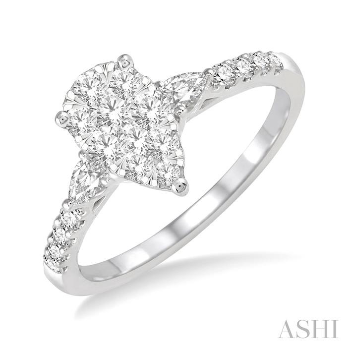 PEAR SHAPE LOVEBRIGHT DIAMOND ENGAGEMENT RING