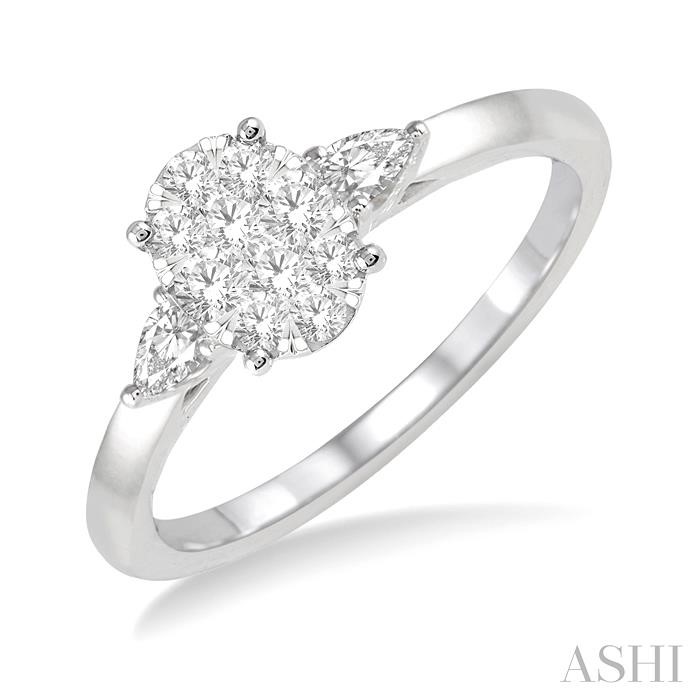 OVAL SHAPE LOVEBRIGHT DIAMOND ENGAGEMENT RING