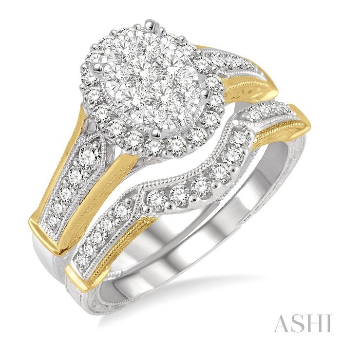 OVAL SHAPE LOVEBRIGHT DIAMOND WEDDING SET