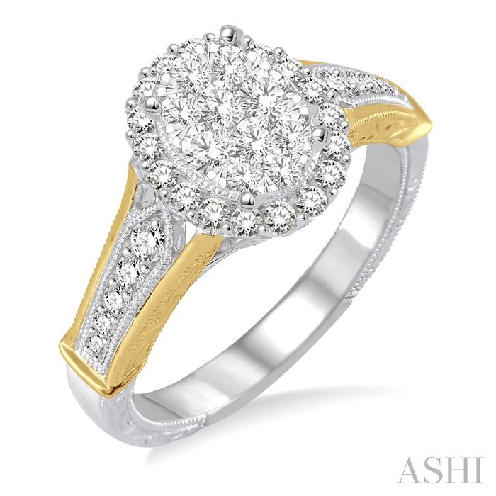 OVAL SHAPE HALO LOVEBRIGHT DIAMOND ENGAGEMENT RING