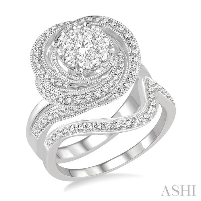 FLOWER LOVEBRIGHT DIAMOND WEDDING SET