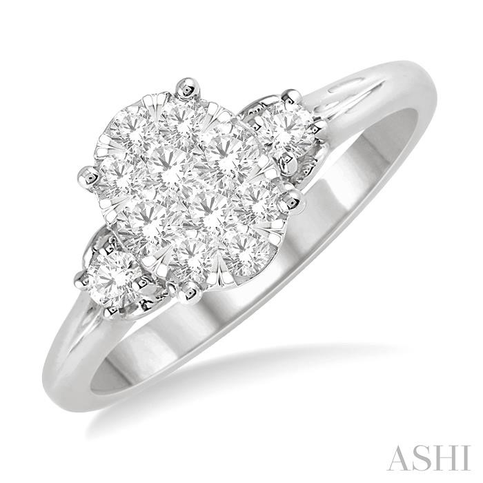 OVAL SHAPE LOVEBRIGHT DIAMOND ENGAGEMENT RING