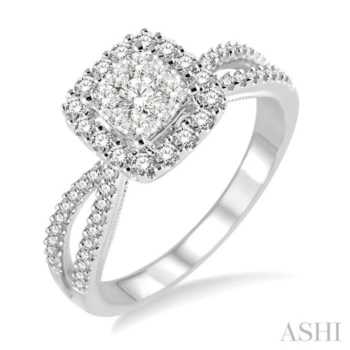 HALO LOVEBRIGHT DIAMOND ENGAGEMENT RING