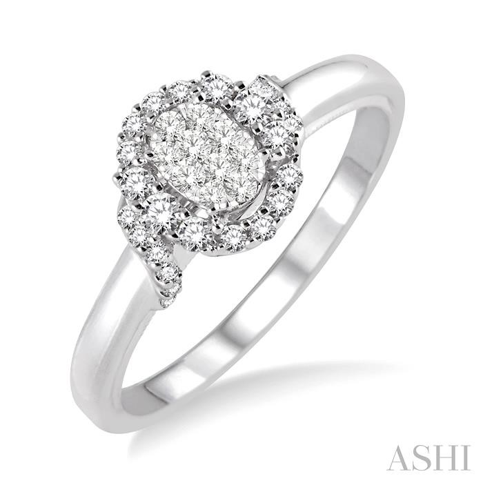 OVAL SHAPE HALO LOVEBRIGHT DIAMOND ENGAGEMENT RING