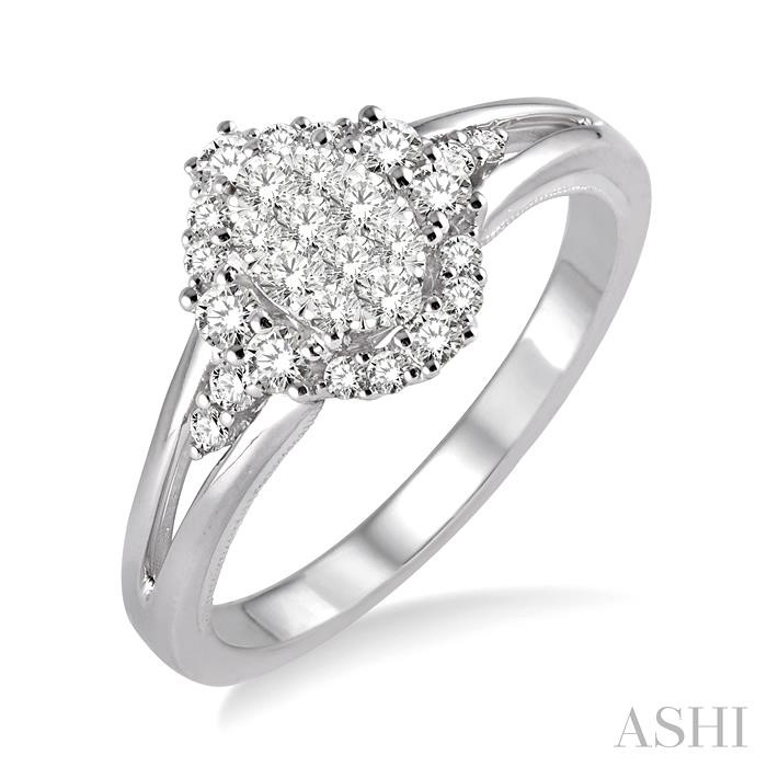 OVAL SHAPE HALO LOVEBRIGHT DIAMOND ENGAGEMENT RING