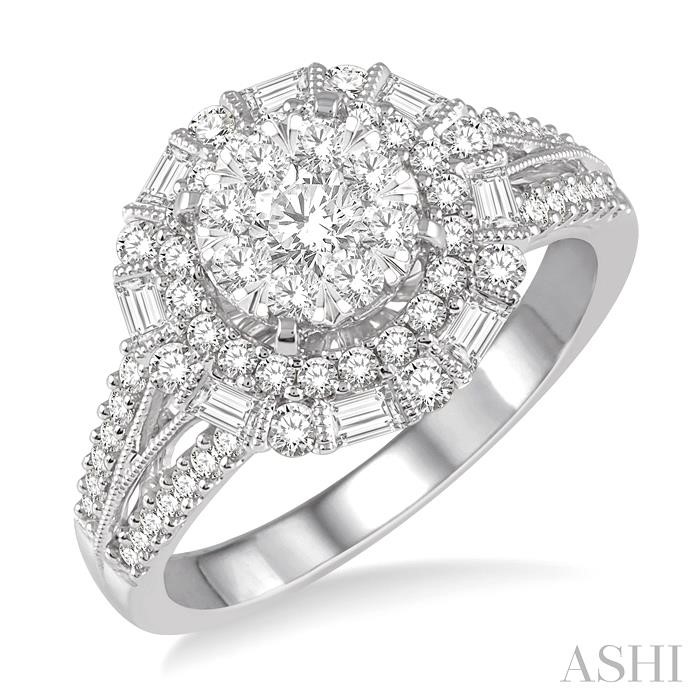 ROUND SHAPE HALO LOVEBRIGHT DIAMOND ENGAGEMENT RING